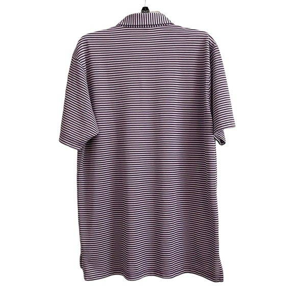Peter Millar Large L Summer Comfort Golf Polo Shirt Hamilton Farm Purple Striped - Picture 11 of 16